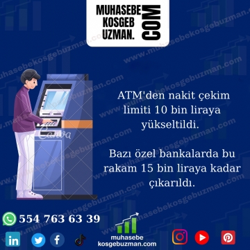 ATM’LERDEN PARA ÇEKME LİMİTİ YÜKSELTİLDİ !